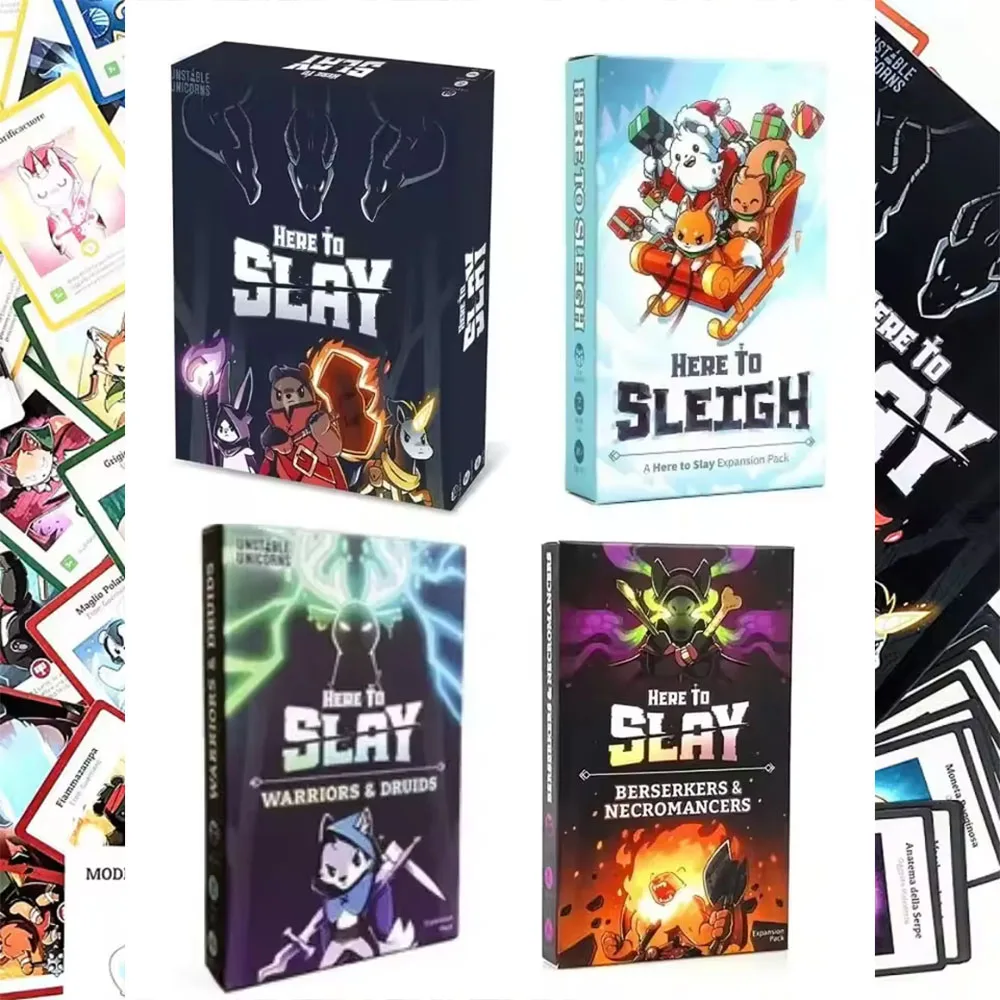 

Here to Slay Here to Sleigh Holiday Expansion Pack Стратегическая ролевая игра для детей, подростков, взрослых, игроков 2–6 лет