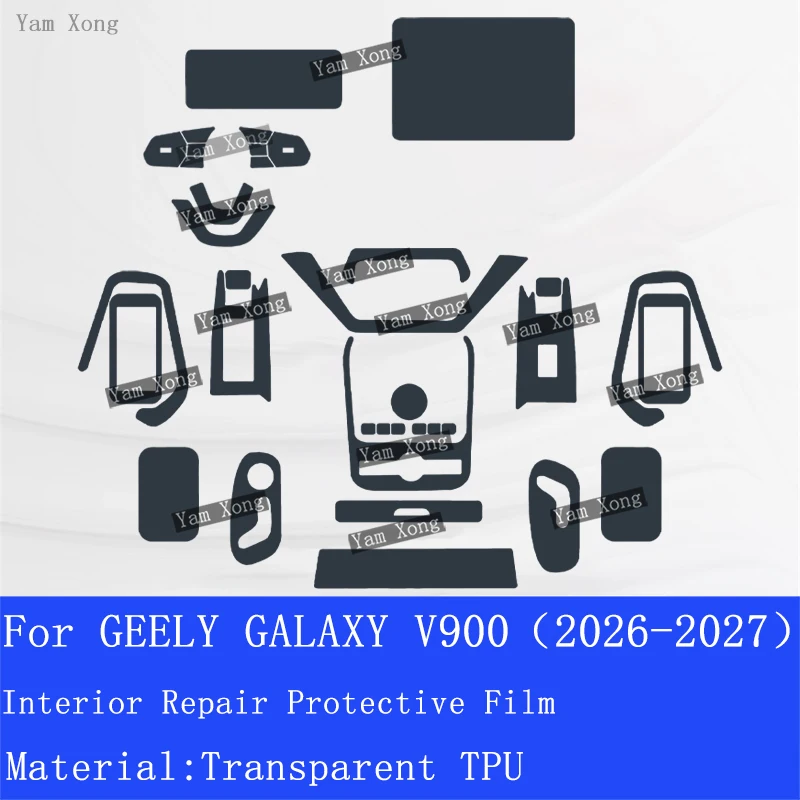 For Geely Galaxy V900 Car Interior Protective Film Kit Center Console Gearbox Panel Navigation Instrument Scratch Repair Sticker