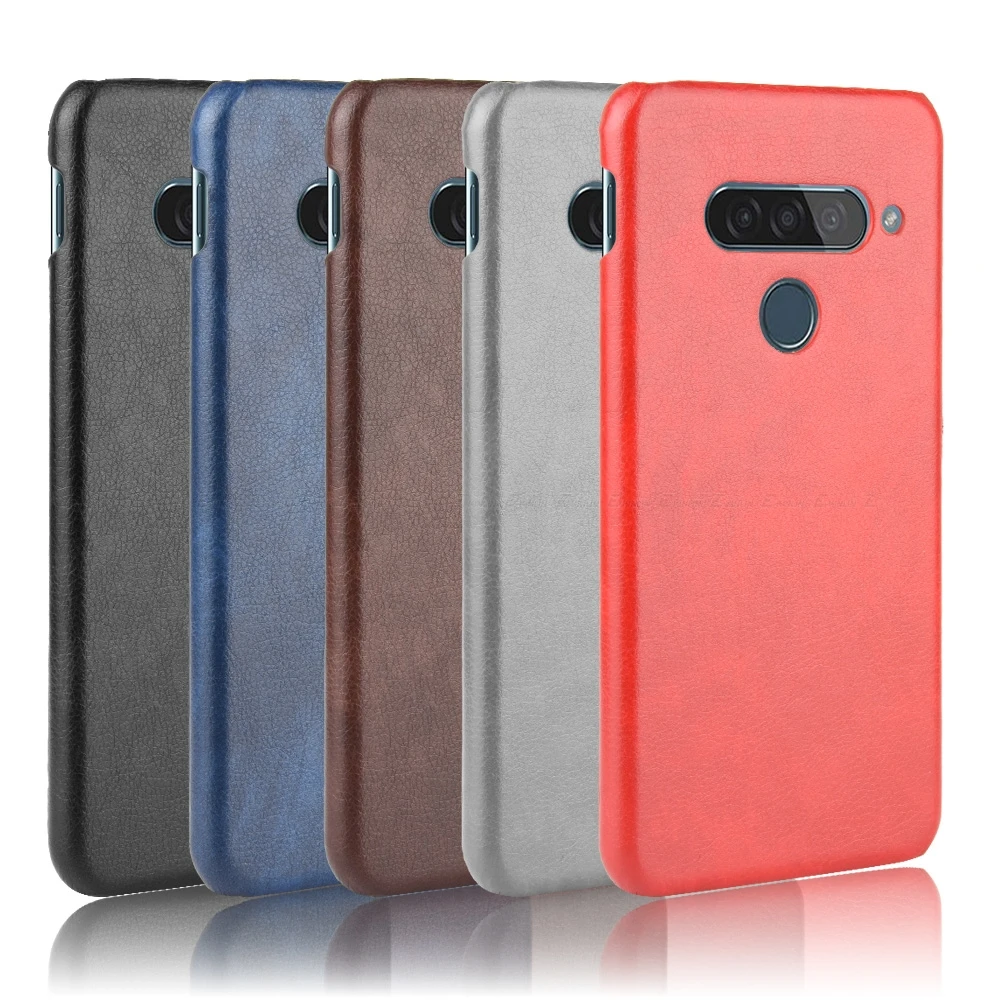 Hard PC Litchi PU Leather Phone Case For LG V50 V40 ThinQ G8S Q7 Alpha Q7a Plus Shockproof Protective Back Cover