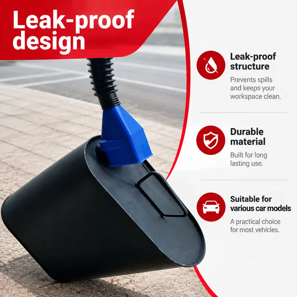 PINMOAP Hands Free Oil Funnel With Foldable Extendable Design And Flexible Body For Multiple Filling Applications