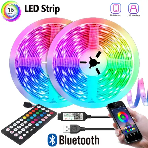 5M 10M 15M 20M 30M Led Strip Rgb 3535 5V Room Light Tv Backlight Led Magic Home Bluetooth Controller Luces Led Lighting Bar