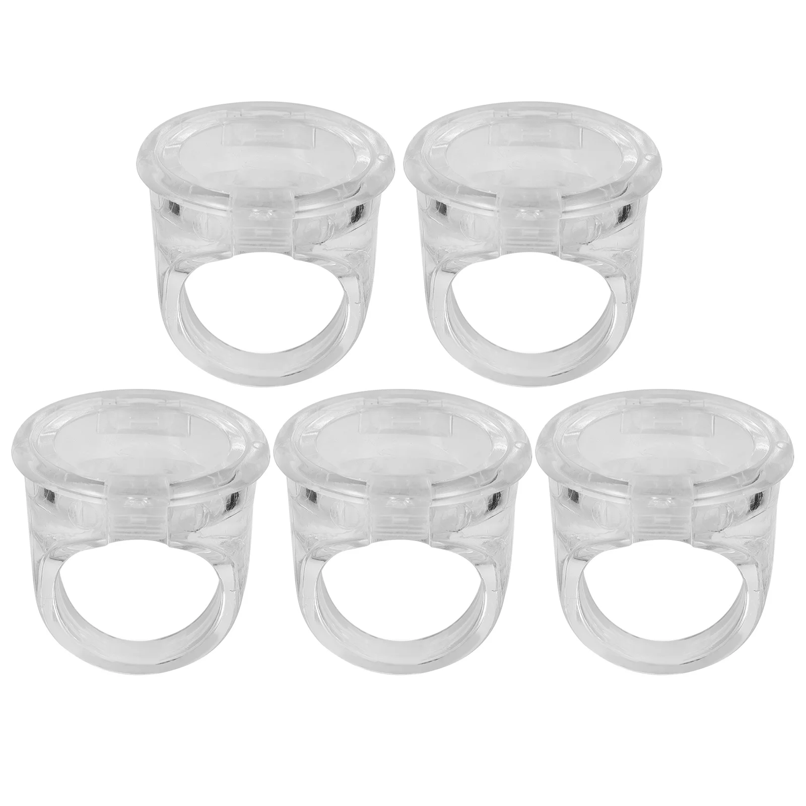 

5pcs Transparent Durable Plastic Ink Rings Tattoo Makeup Makeup Rings Accessories Accessories Salon School Use