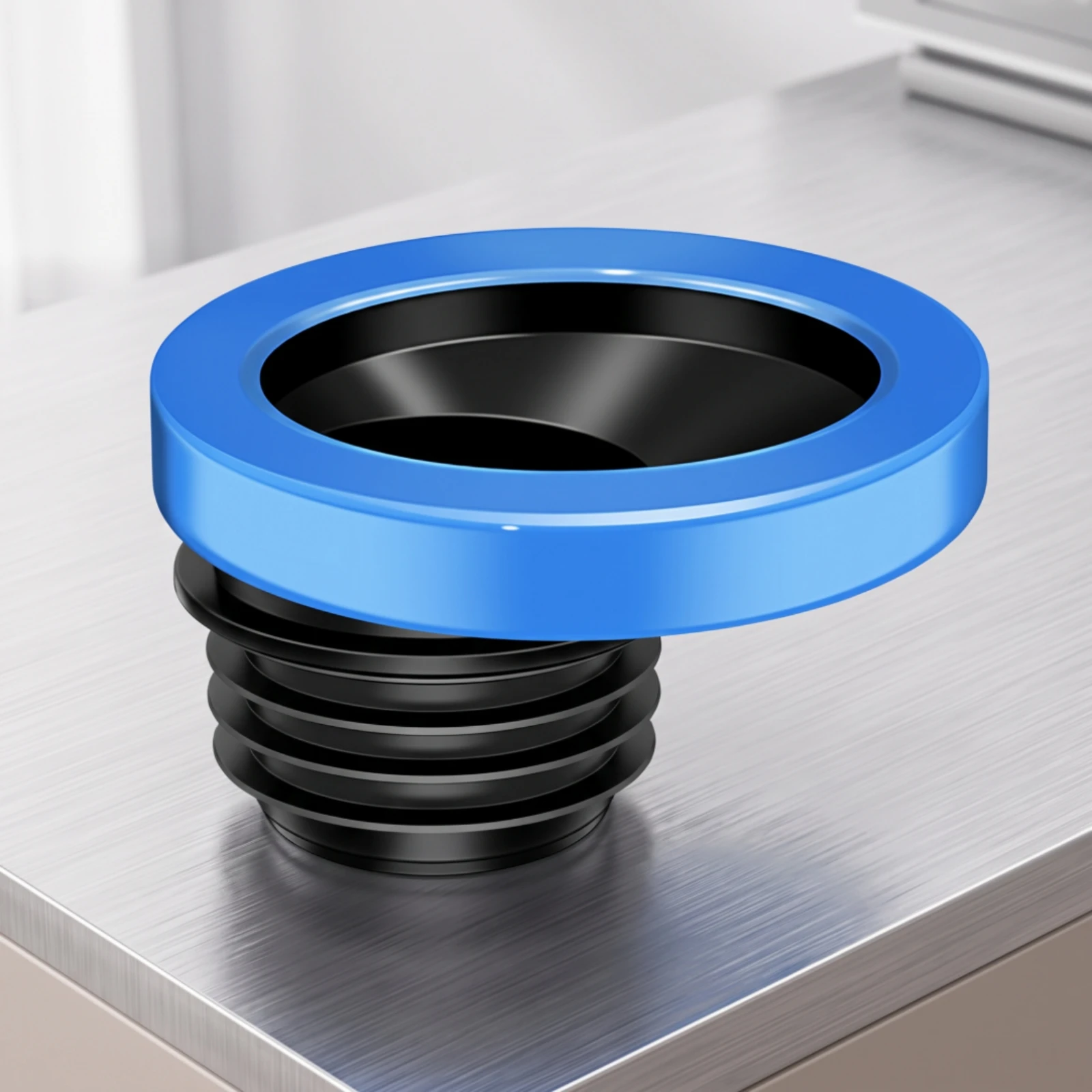 Toilet Offset Flange Sealing Seal Ribbed Toilet Offset Flange with Sealing Seal Plumbing Fitting Odor-Reducing Secure Fit