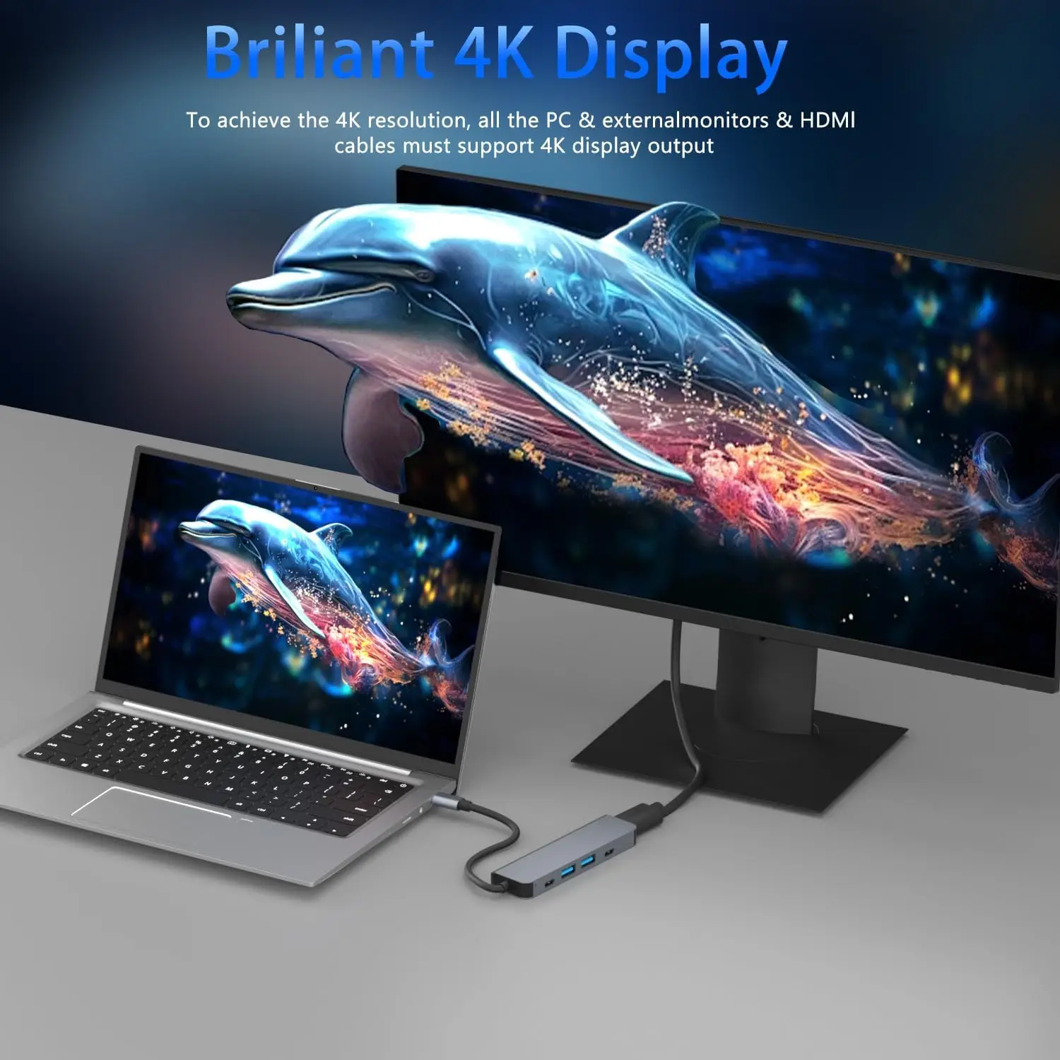 USB C Hub 4K HDMI Adapter 5 in 1 USB 3.0 2.0 Type C PD Charging Dock for MacBook IPad Samsung S10 Dex TV Mouse Keyboard U Disk