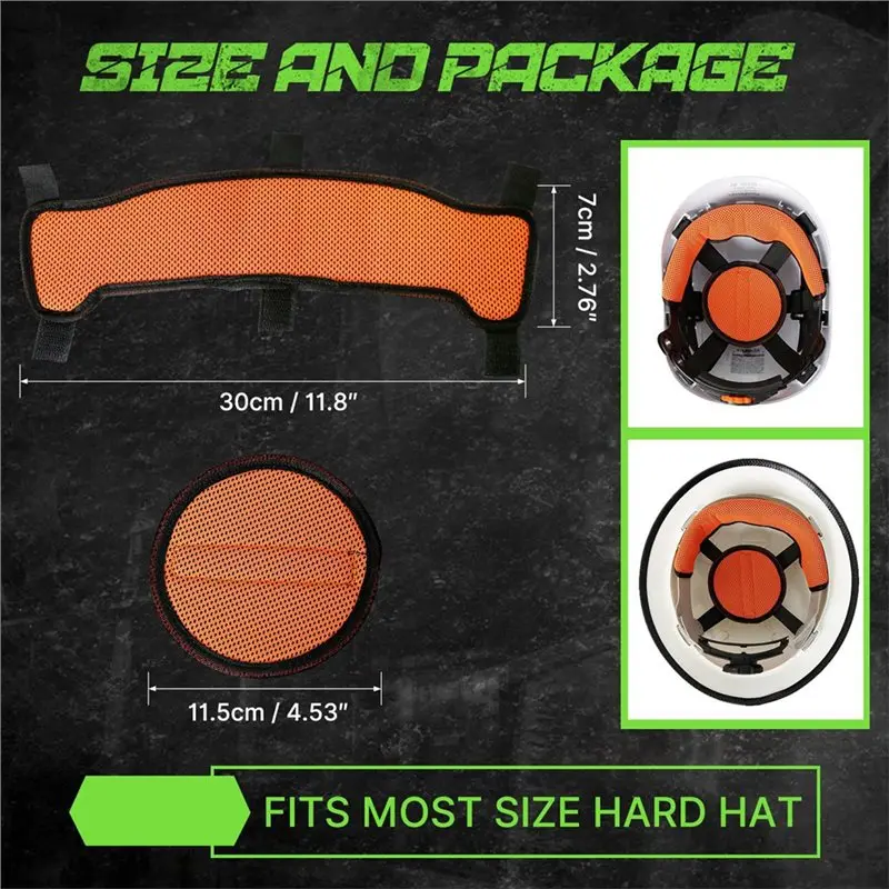 [NEW!A25P】 Hard Hat Accessories-2 Set Washable Hard Hat Sweatband And Top Pad 3-Layer Fabric Hardhats Sweat Liner With Padding