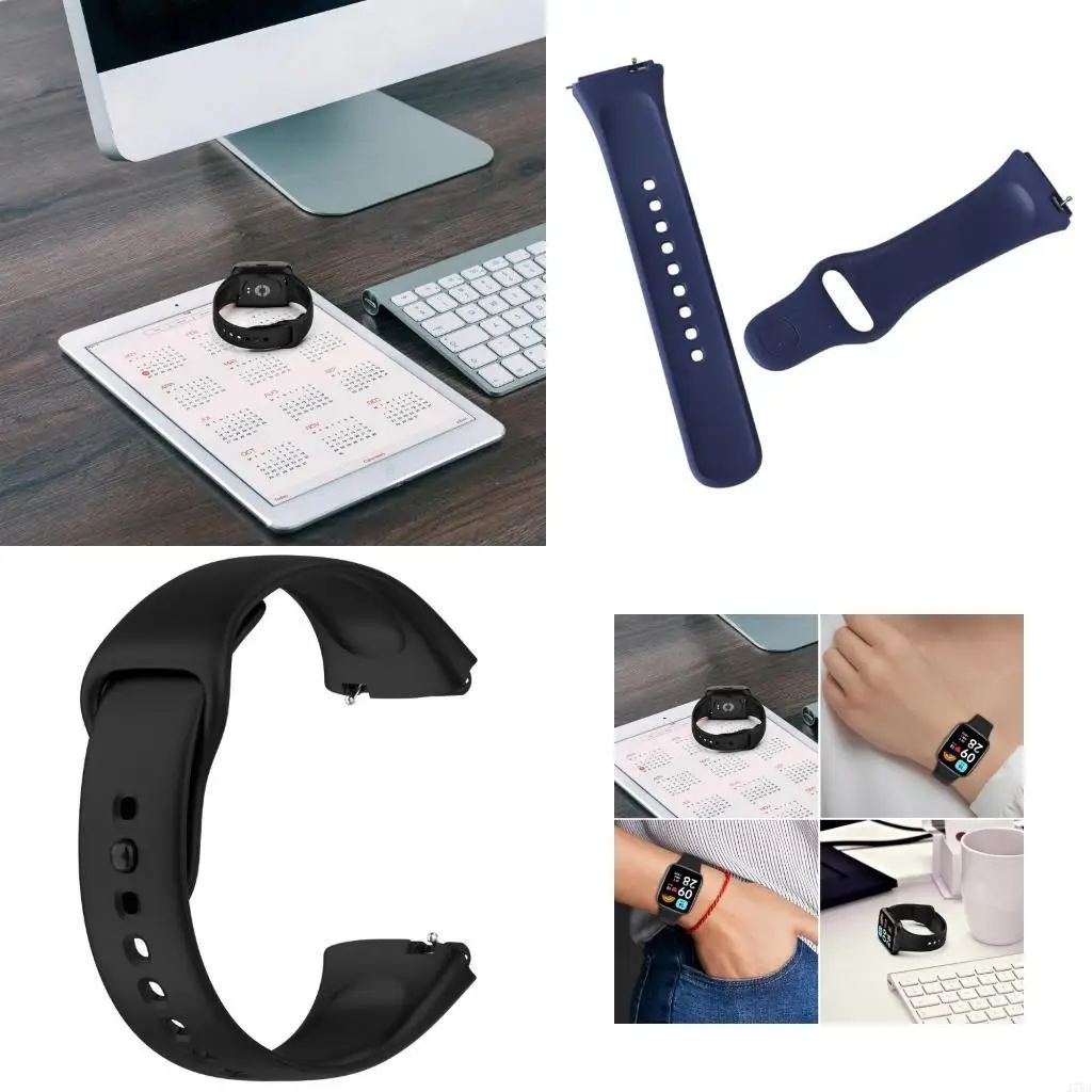 J78A Bands For Redmi Watch3 Lite Active Replacement Wristbands Accessory Colourful Silicone Bracelets Quick Release Strap