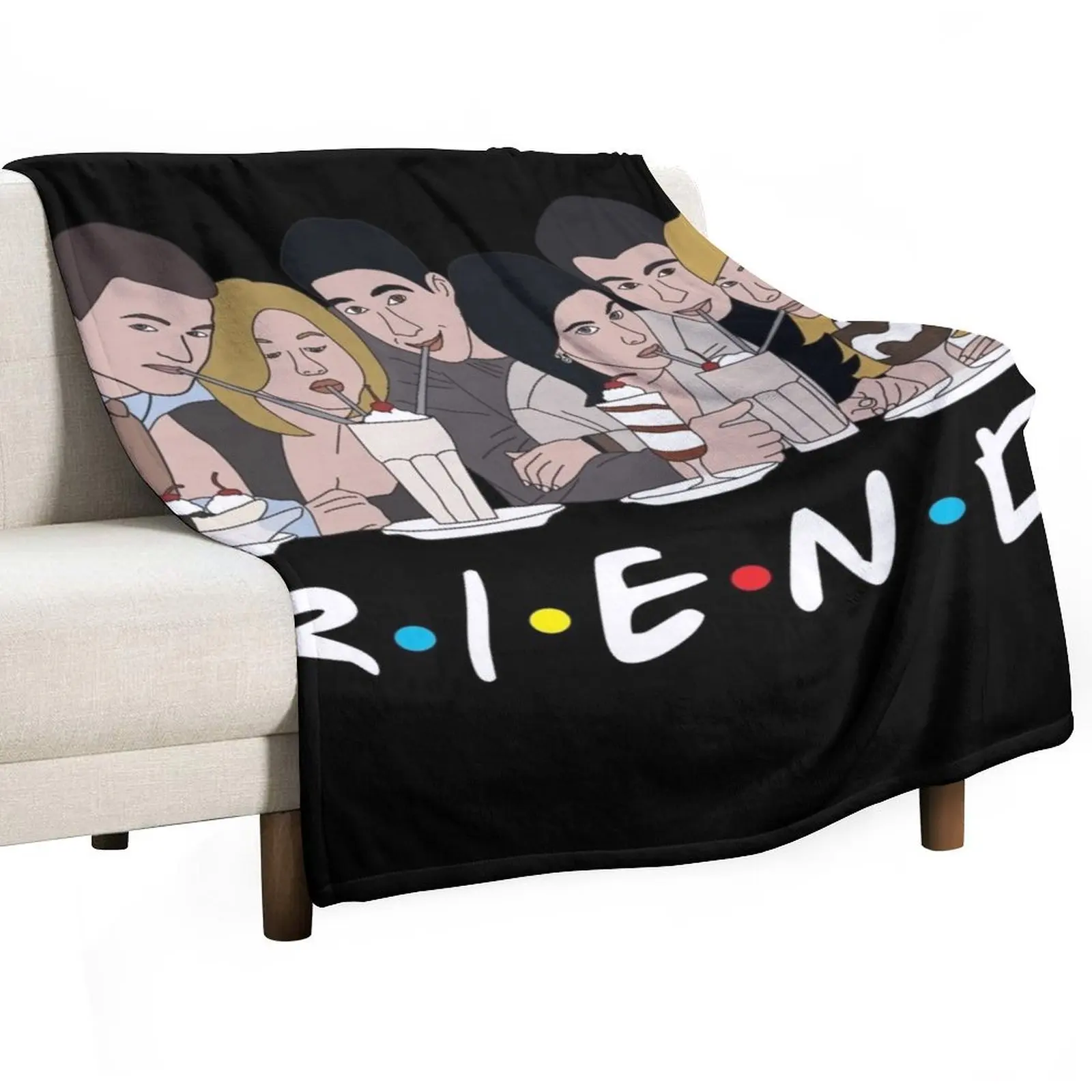

Friends Milkshake Throw Blanket Retros Tourist Shaggy Luxury Brand Blankets