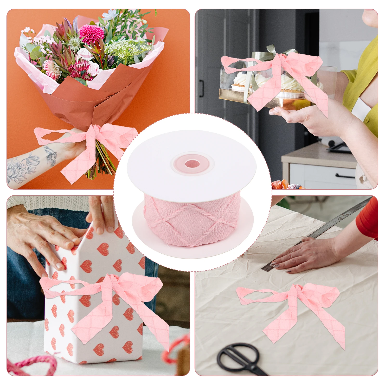 

1 Roll 150Cm Diy Gift Wrapping Cloth Material Decorative For Bouquet Cake Flower Packaging Polyester Craft Creative Ribbon Gift