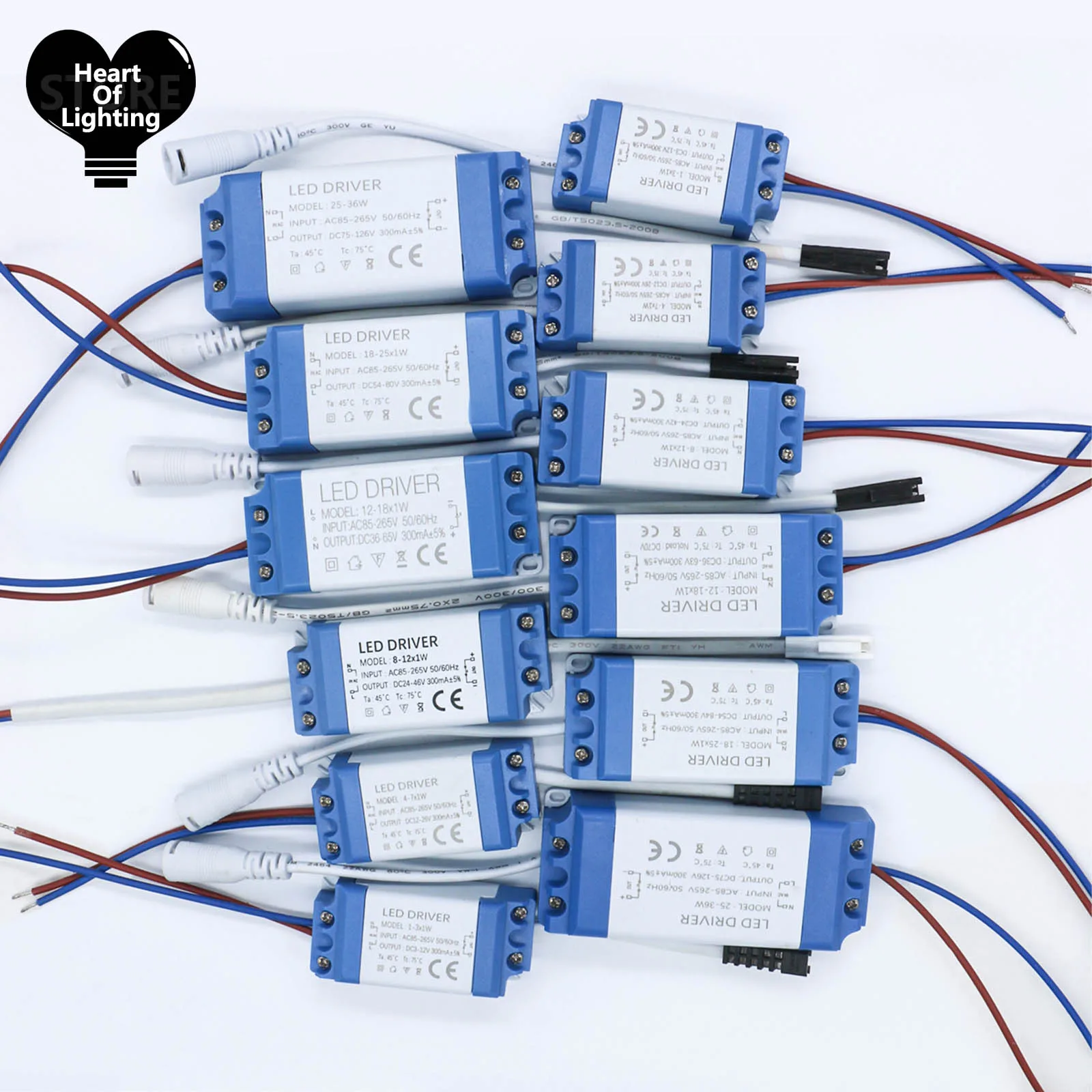 LED Driver 1-3W 4-7W 8-12W 12-18W 18-25W 25-36W 300mA LED Constant Current Driver Power Unit Supply For Driver LED Transformer