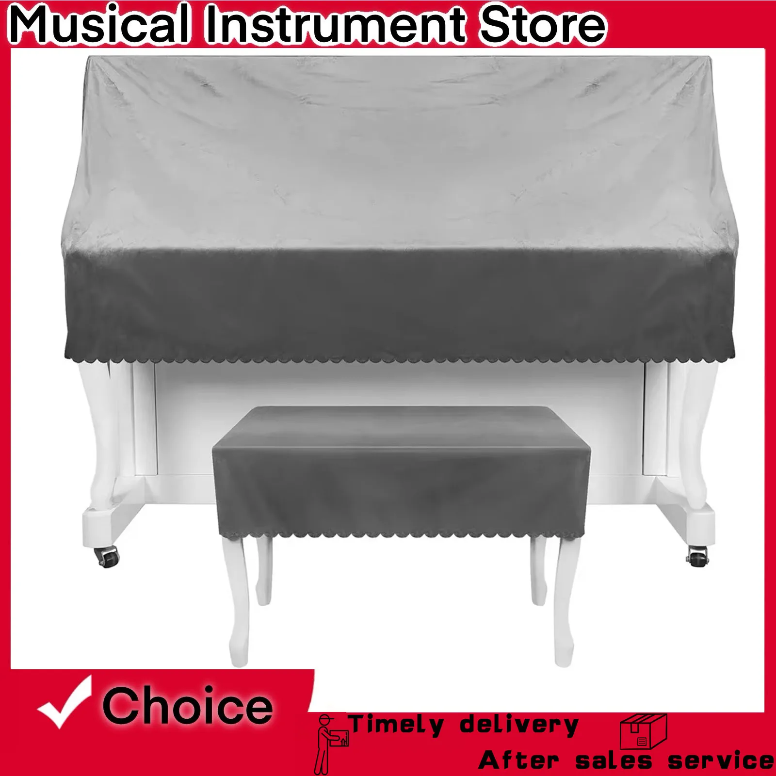 IRIN 88 Keys Piano Stool Cover Flannel Cottondust Cover Vertical Dustproof Semi-drapery Practical Keyboard Instrument Part