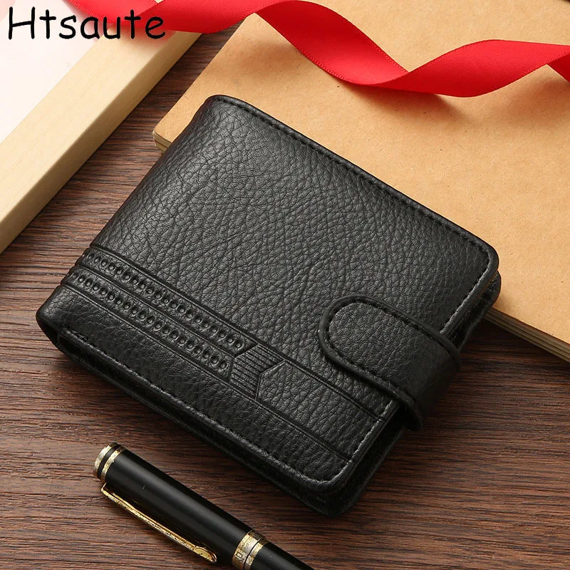 Men Wallet PU Leather Zipper Purse Man Slim Short Section Card Horders Quality Male Short Multi-card Wallet Coin Pocket Purse