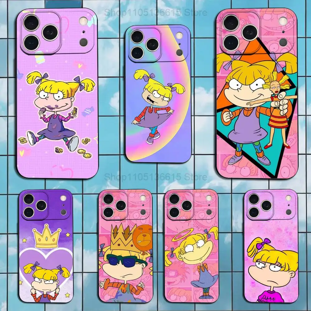 

Cute R-Rugrats A-AngelICA Case For iPhone 17,16,15,14,13,12,11 Air,Plus,Pro Max,XS,X,XR,SE,Mini,8,7,Soft Silicone Black Cover