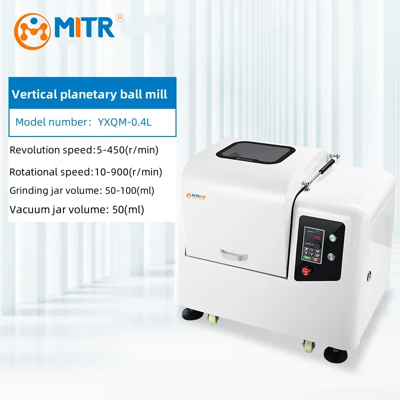 Hot Sale Factory Supply Vertical Milling Machine 0.4L Lab Dry Wet Grinding Ball Mill Planetary Ball Mill