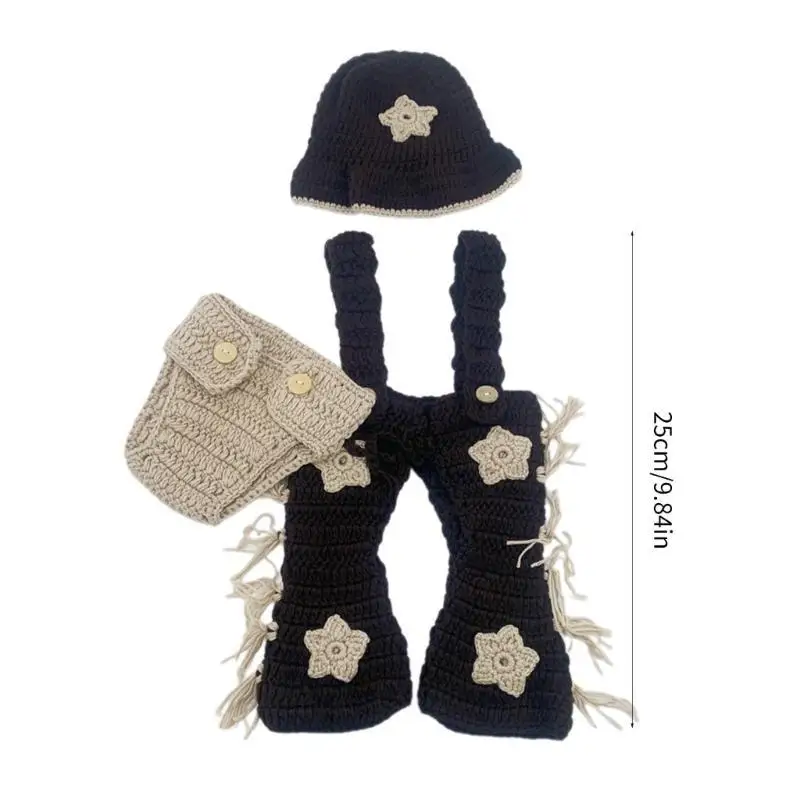 U13F حديثي الولادة صور تبادل لاطلاق النار على ملابس التصوير الفوتوغرافي الدعائم الكروشيه قبعة السراويل الزي حفاضات #6