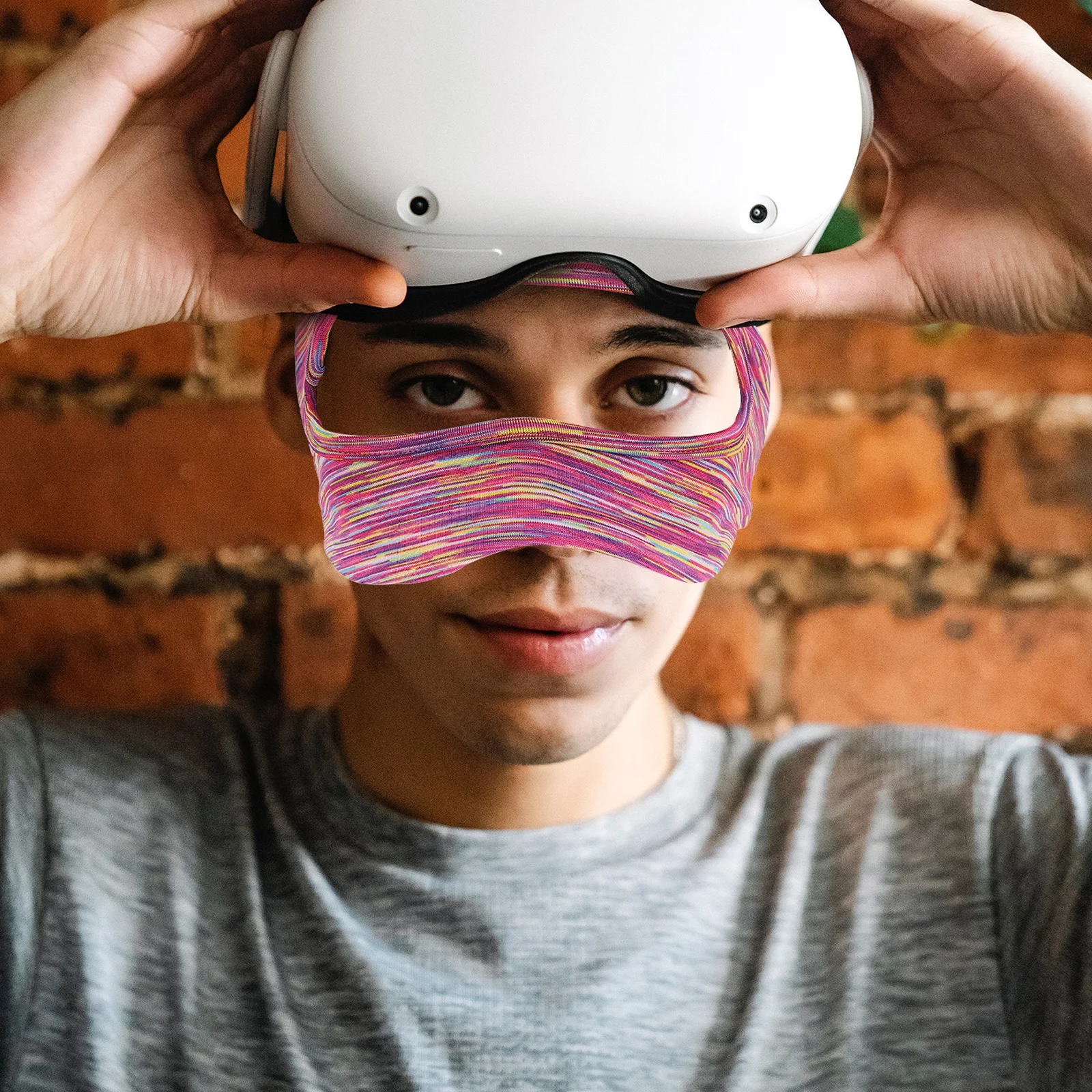 

Vr Eye Mask Cover Skin-Friendly Polyester Fit Universal Vr Headset No-Slip Design Ideal Gift for Gamers Accessories