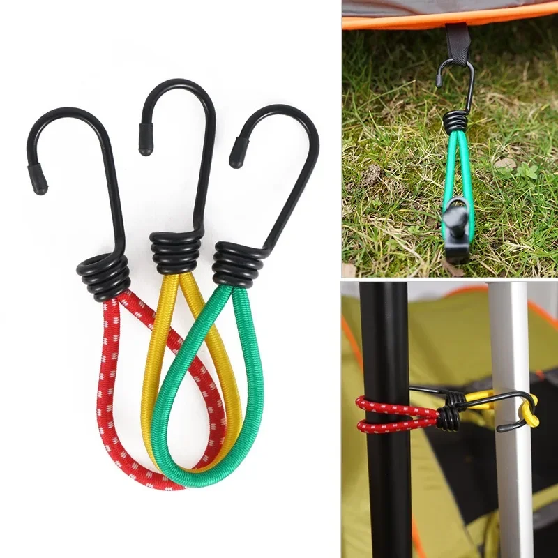 Outdoor camping tent elastic loop buckle, fixed binding, elastic loop hook, camping ceiling accessories, pull loop, 15