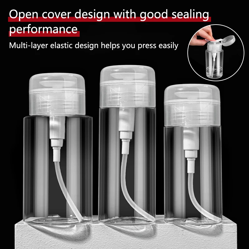 ขวดเติมเล็บได้120/150/180มล. เครื่องกดปั๊มว่างน้ำยาล้างเล็บน้ำยาเครื่องมือทำเล็บขวดแต่งหน้า