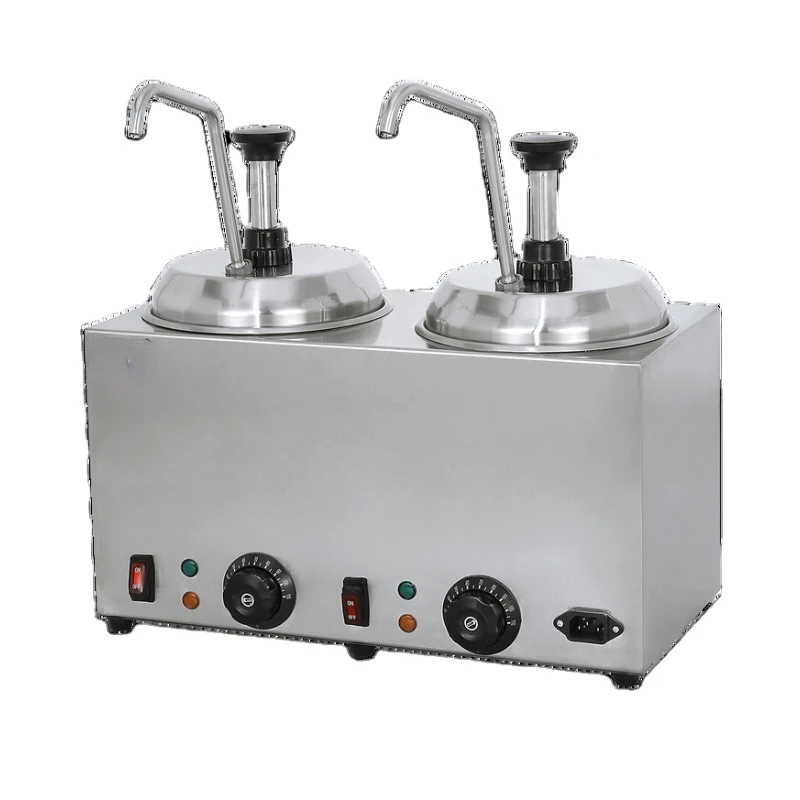 

Commercial 2 Barrel Stainless Steel Desktop Tomato Sauce Dispenser Multi-Seasoning Pump Sauce Dispenser