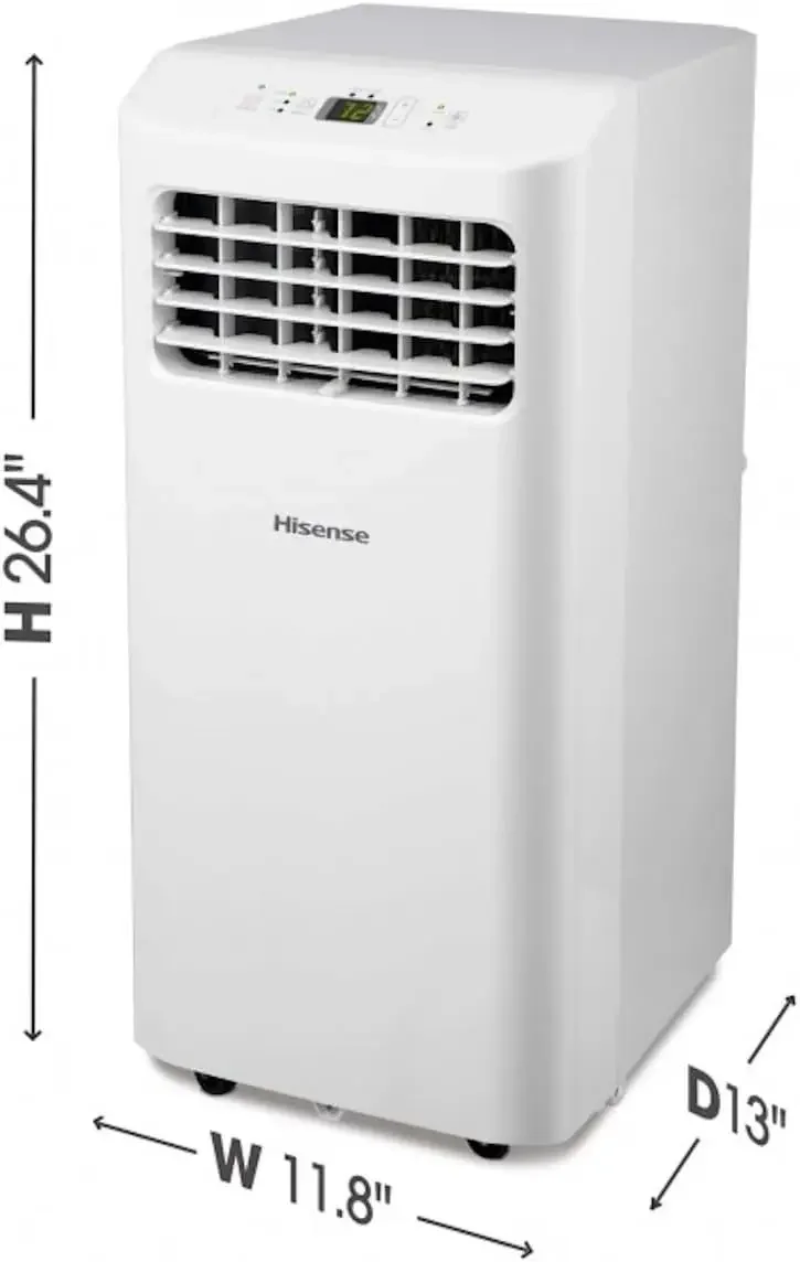 Climatiseur portable ventilé blanc, télécommande, refroidit 115 pieds carrés, minuterie 24 heures, 3 modes de refroidissement, 5000-BTU DOE, 150 V