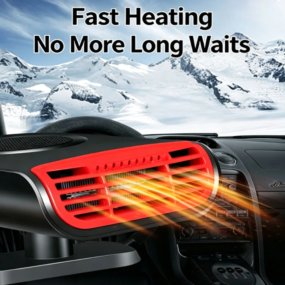 Portable 12V Car Heater Multifunctional Electric Heating Fan Auto Windshield Defroster Demister For Winter Vehicle Warming