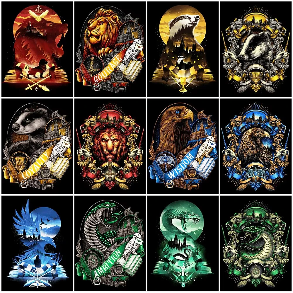 

Картина Диснея, орел, лев, краска для взрослых, Алиса, змея, животное на холсте, картина с персонажем, безрамная картина на холсте