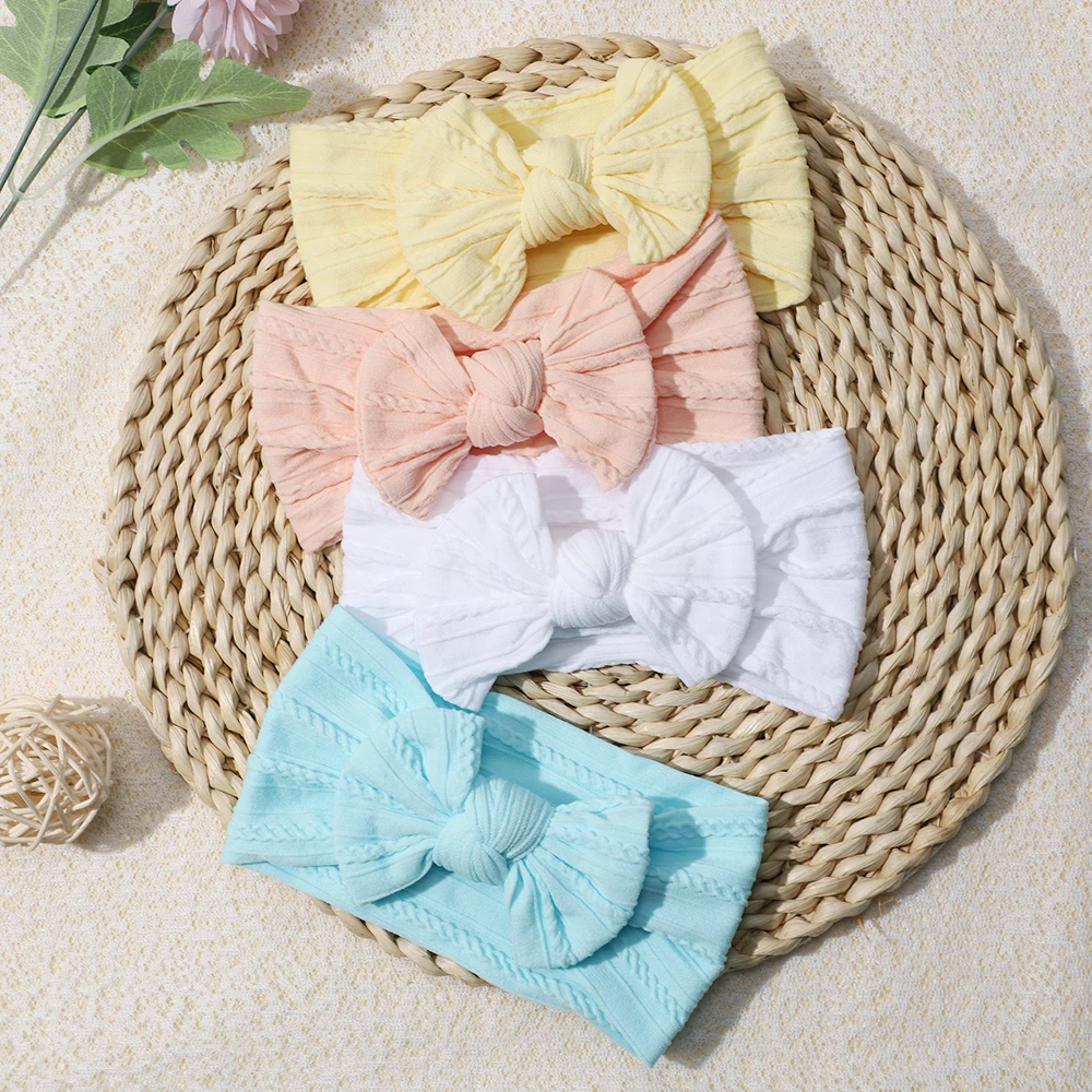 3Pcs/Set Cute Bowknot Baby Headband Turban Soft Elastic Baby Girls Hairband Newborn Hair Band Headwear Baby Hair Accessories