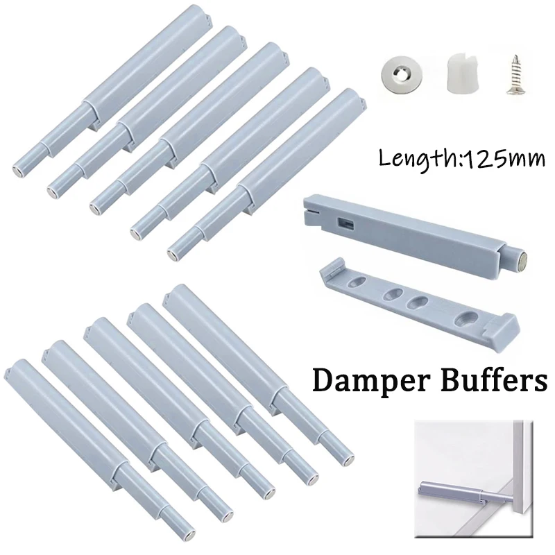 5/10Pcs Damper Buffers Magnetic Push Latches for Cabinets Push to Open Cabinet Buffers Door Push Touch Kitchen Doors Adjustable