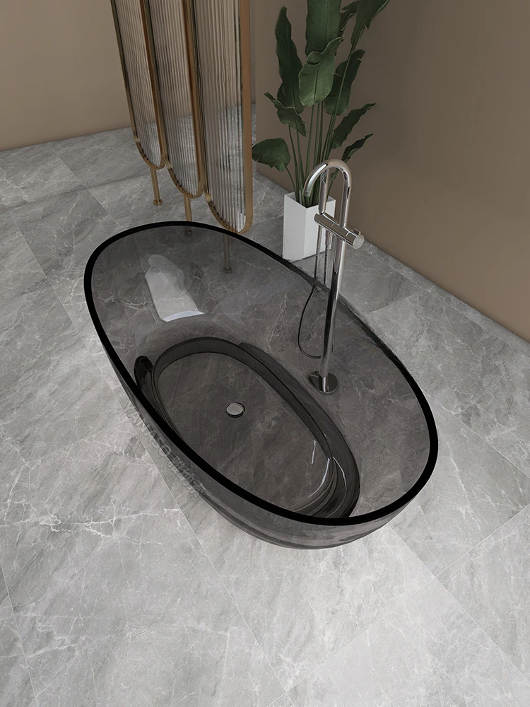 Transparent bathtub Independent integrated double bathtub