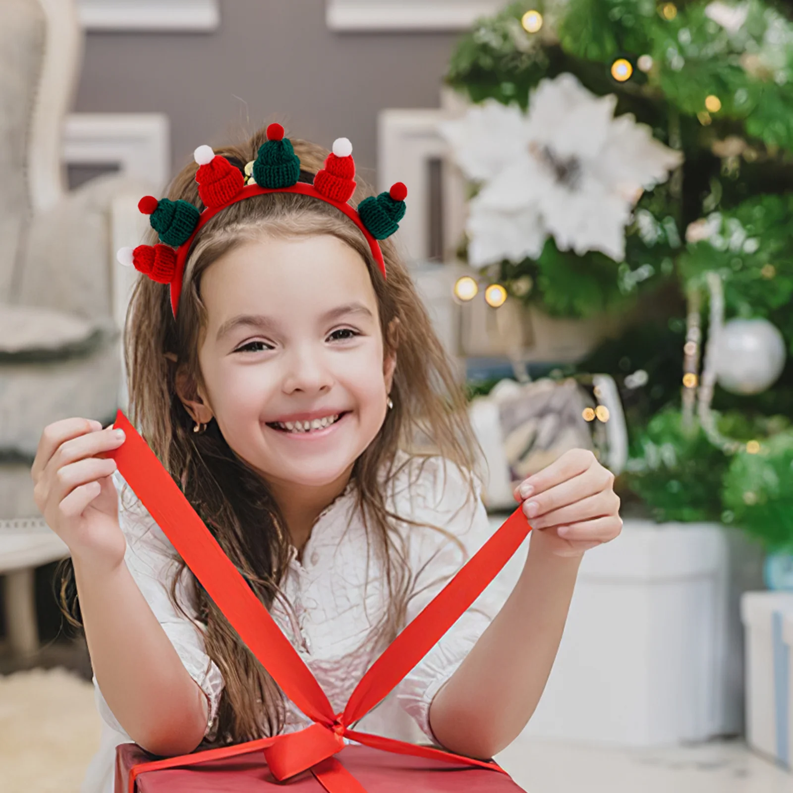 

Christmas Hat Headband Cute Mini Holiday Party Hairband Lightweight Comfortable Festive Xmas Headwear Christmas Elements Hair