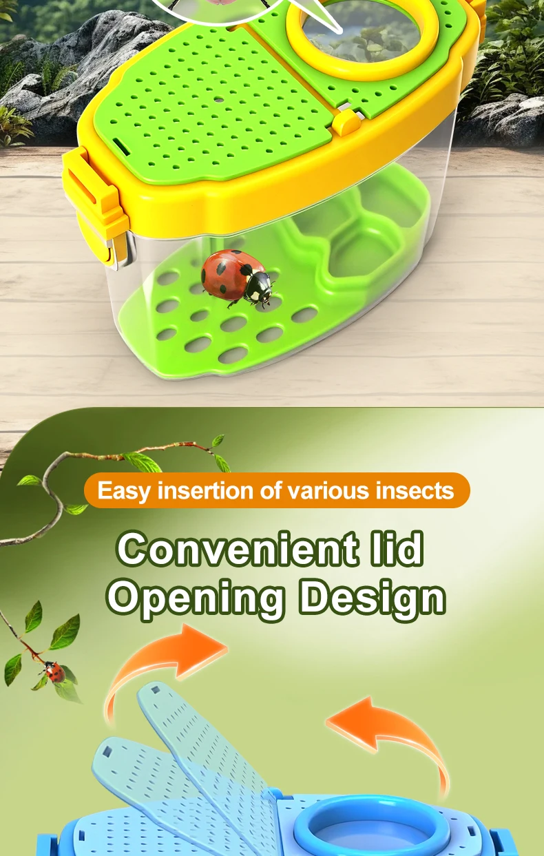 Neuartige Insektenbeobachtungsbox, Outdoor-Sammlung, Teleskop, Kaulquappe, Schmetterling, Seidenraupe, biologisches Experiment, Capture-Tool – Detail 17