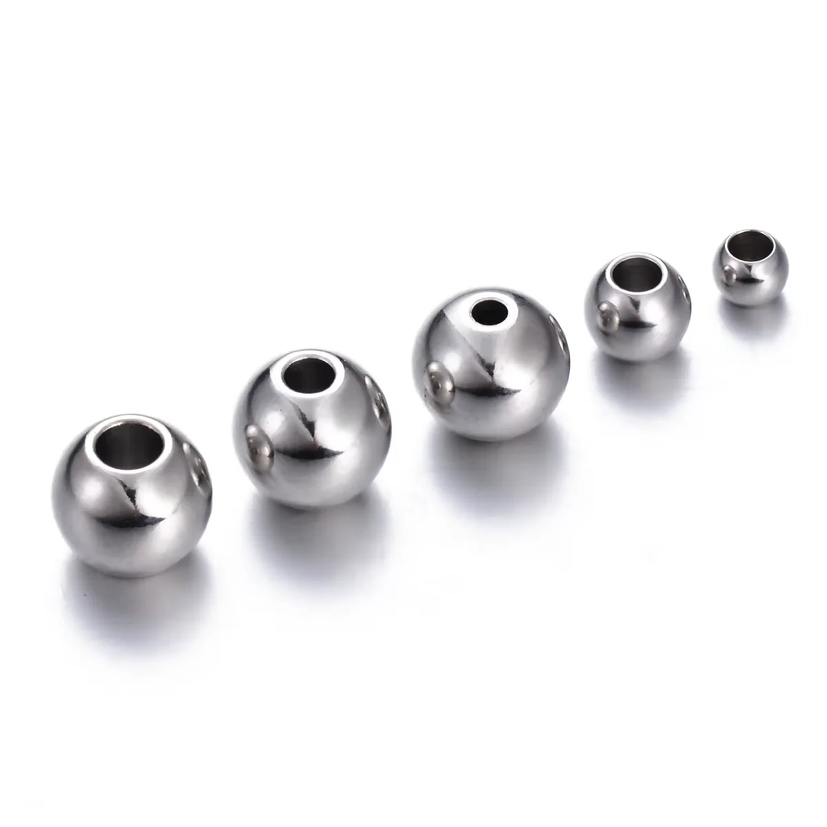 Großhandel 100 Stück/Lot 3mm 4mm 5mm 6mm 8mm Edelstahl Runde Abstandsperlen Lose Perlen DIY Armbänder Halsketten Schmuckherstellung – Detail 6