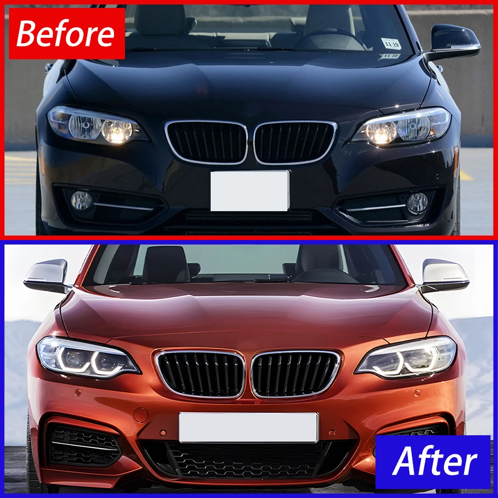 Car Front lamps Assembly For BMW 2 Series F22 2014-2021 Upgrade High Configure LED Angel Eyes Style Projector Lens Accessories