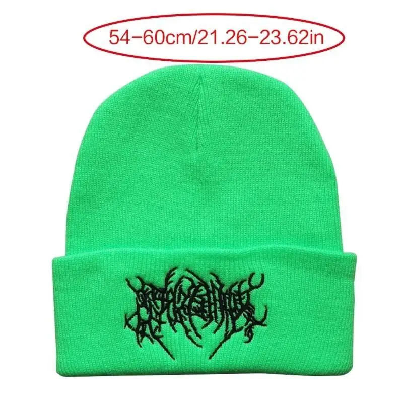 652F InsStyle Hat Embroidery Beanie Hat Pilling Resistant Soft Skull Hat for Skiing