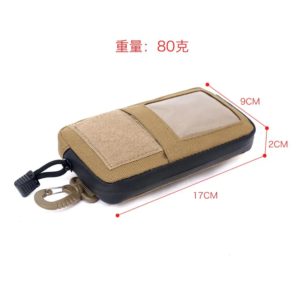 Nylon Camping Belt Purse Credit Card Case Organizer With ID Window With Hook