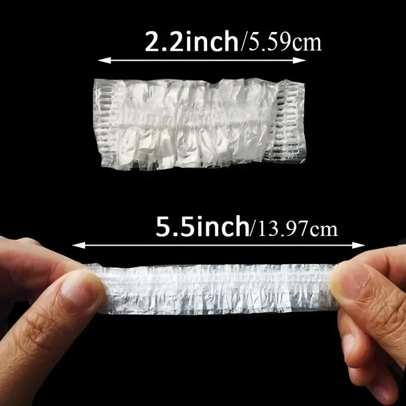 100PCS Disposable Ear Covers Clear Plastic Ear Caps for Hair Dyeing Hair Washing Shower Bath DIY Salon Hair Coloring Accessories