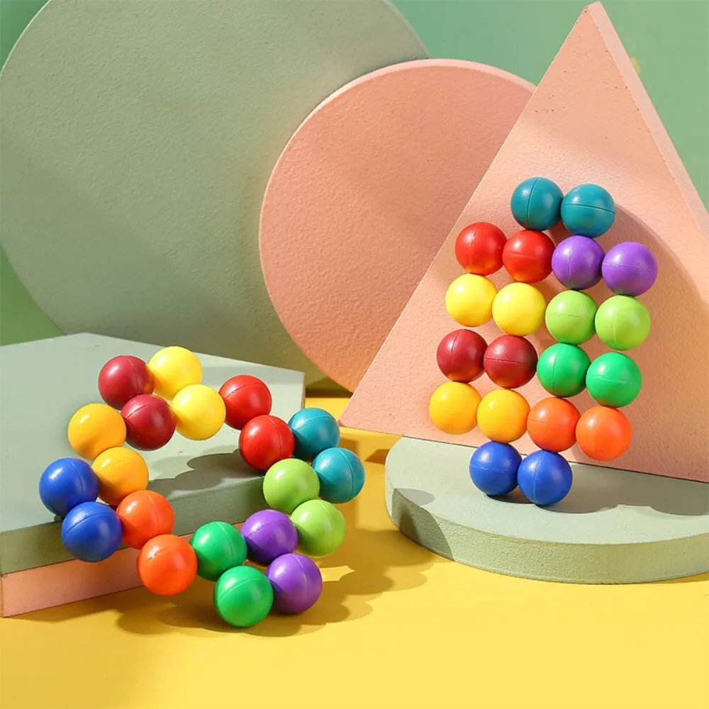 Bola de quebra-cabeça 3D com contas coloridas para alívio do estresse divertido brinquedo portátil perfeito para adultos e crianças jogo de atividades internas