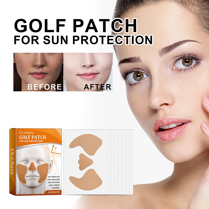 24PCS UV Face Patch Golf Sun Protection Patches Moisturizing Breathable Sun Protection Face Patch For Golfs Beach Travel