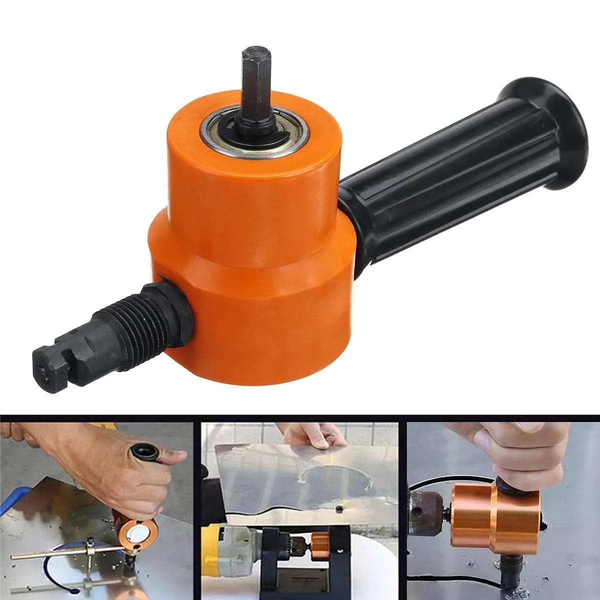 Nibble Metal Cutting Double Head Sheet Metal Nibbler Sheet Nibbler Saw Cutter Tool Drill Attachment Free Cutting Tool Metal Cut