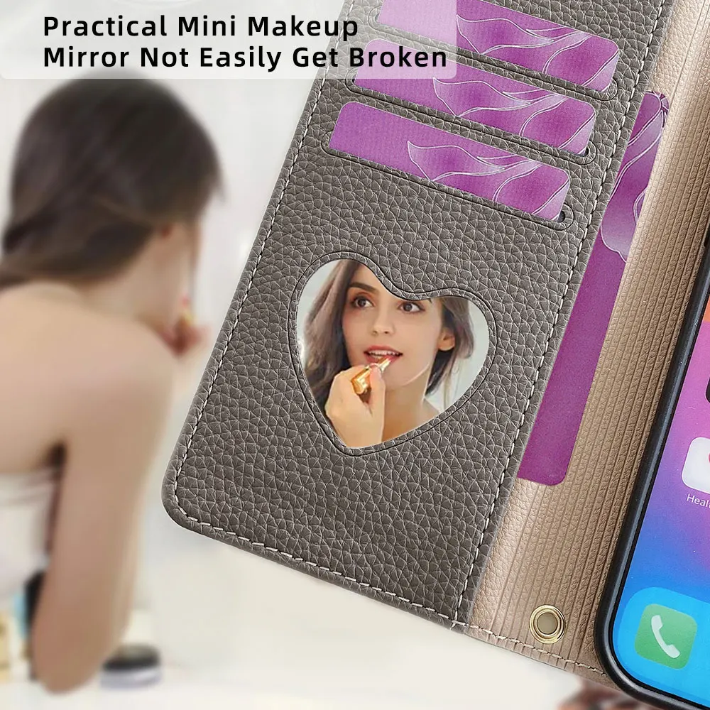 Negócios crossbody caso de telefone para iphone 17 pro max iphone 17 ar 16e flip capa zíper carteira caso corrente metal alça ombro