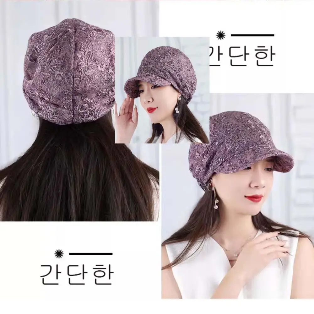 Hollow Out Flower Beanie Cap Breathable Embroidery Women Baseball Cap Brim Caps Headscarf Wrap Turban Beanies Hat Outdoor Travel - view 3