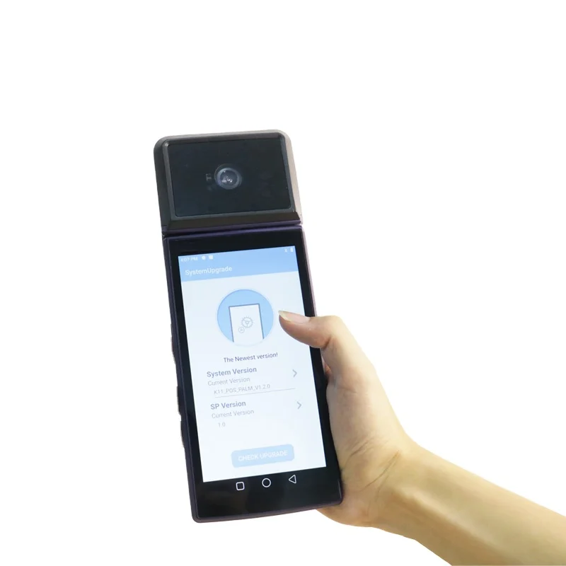 Scanner Biométrico Sinmar de 6 Polegadas para Impressão de Palma Sem Contato, Registro de Caixa com Leitor de Cartão RFID e Reconhecimento de Veias da Palma