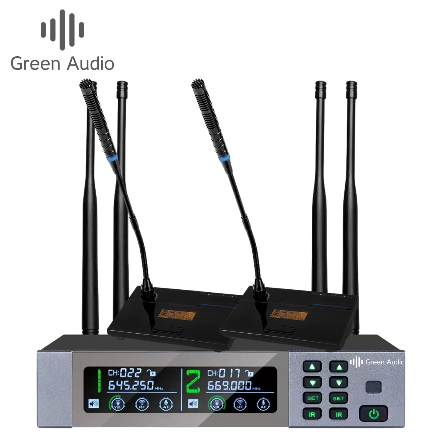 GAW-V1633 High quality 2 channel wireless microphone system for DJ party stage church performance