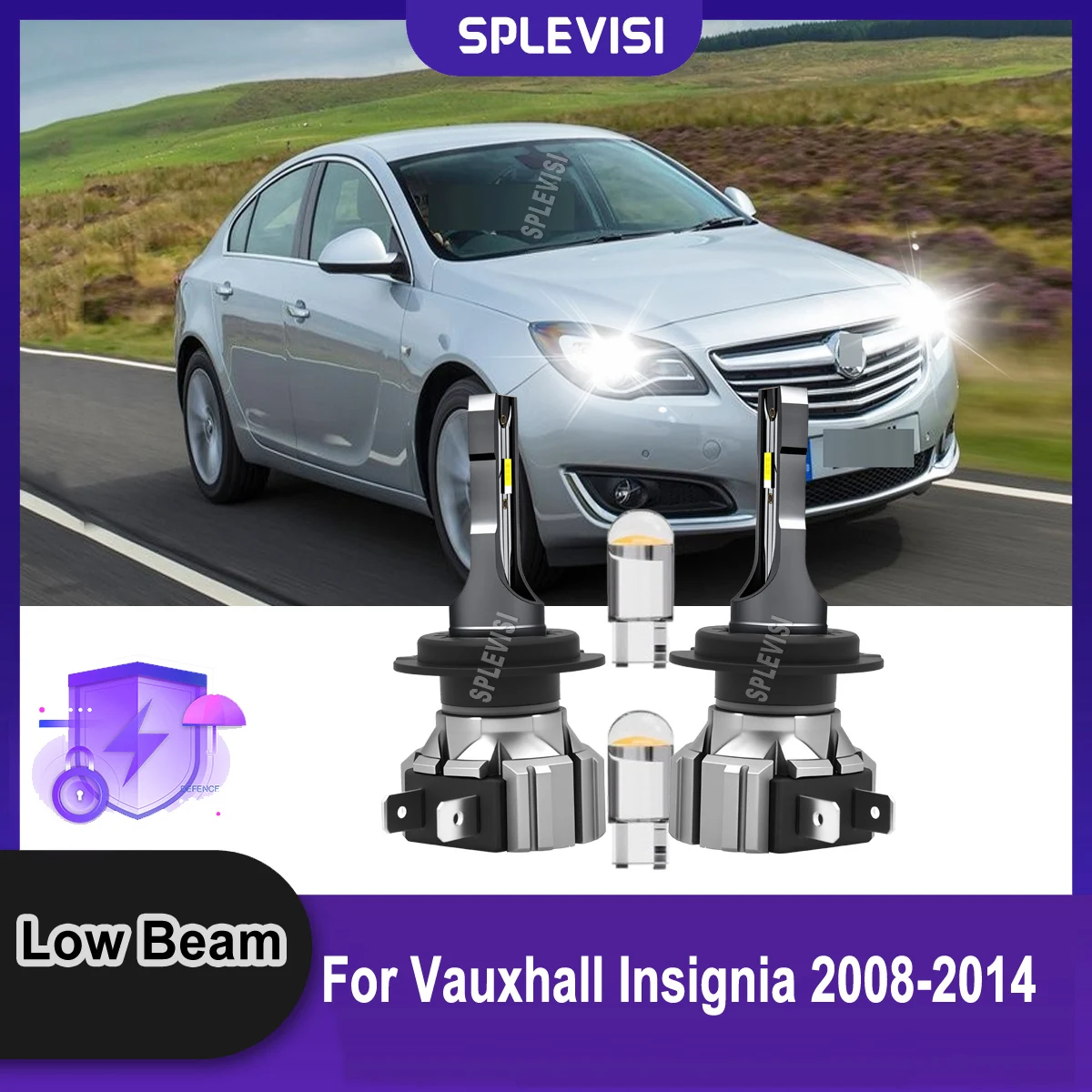 H7 477 LED 12v 6000K Headlight Low Dipped Bulbs Reduces Eye Fatigue For Vauxhall Insignia 2008 2009 2010 2011 2012 2013 2014