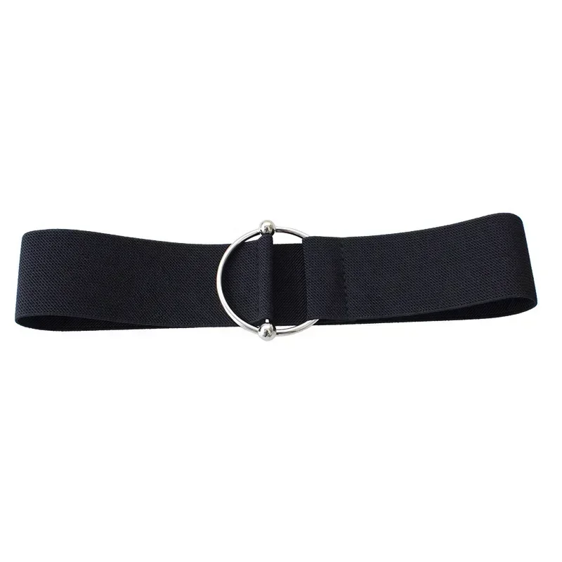 Women Elastic Band Wide Belts Simple Down Coat Waist Belt Female Buckle Black Strap Dress Decoration Accessories Leather Belt