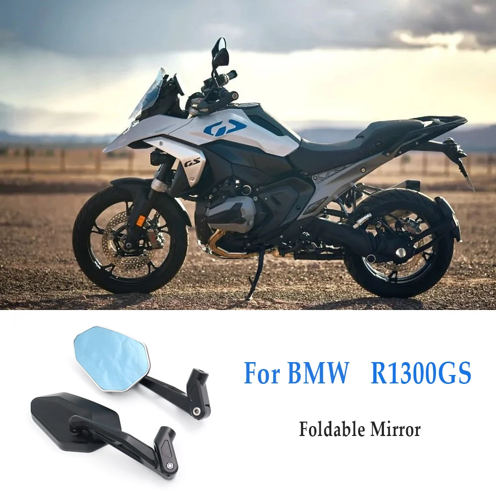 New Motorcycle Rearview Mirror Large Field of View Ultra Wide Angle Reflector  Folding Side Mirrors For BMW R1200GS 1250GS ADV