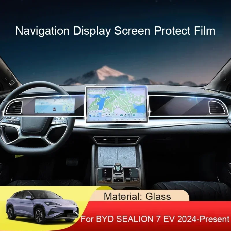 

For BYD SEALION 7 EV 2024-Present Car GPS Navigation Screen Protect Tempered Film Auto Dashboard Display Sticker Accessory