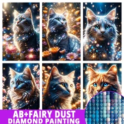 Fairy Dust AB DIY Diamond Painting New Collection 2024 Cat Picture Full Diamond Mosaic Embroidery Cross Stitch Kits Home Decor