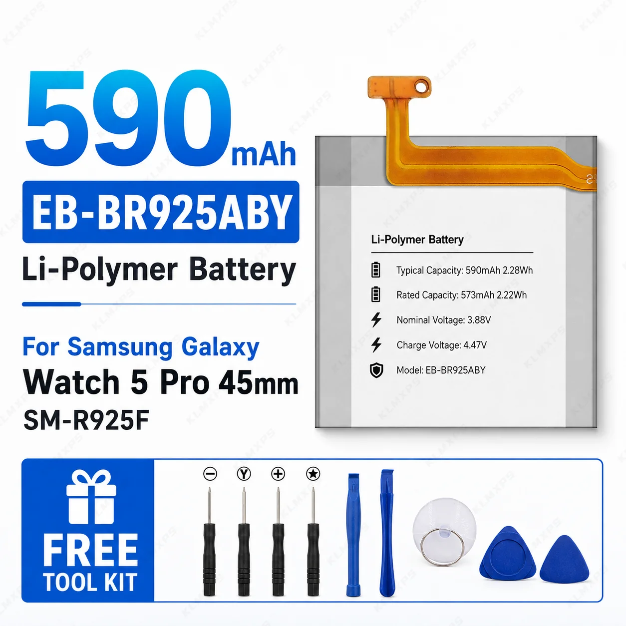 Brand New EB-BR900ABY EB-BR910ABY EB-BR925ABY For Samsung Galaxy Watch5 40MM 44MM Watch 5 Pro 45MM Smart Watch Batteries+Tools