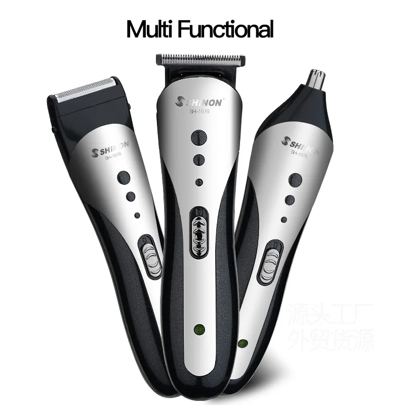 3 in 1 Professional Hair Clipper Set Rechargeable Electric Shaver Ear Nose Hair Trimmer Grooming Kit For Men Oil Hair Cutting