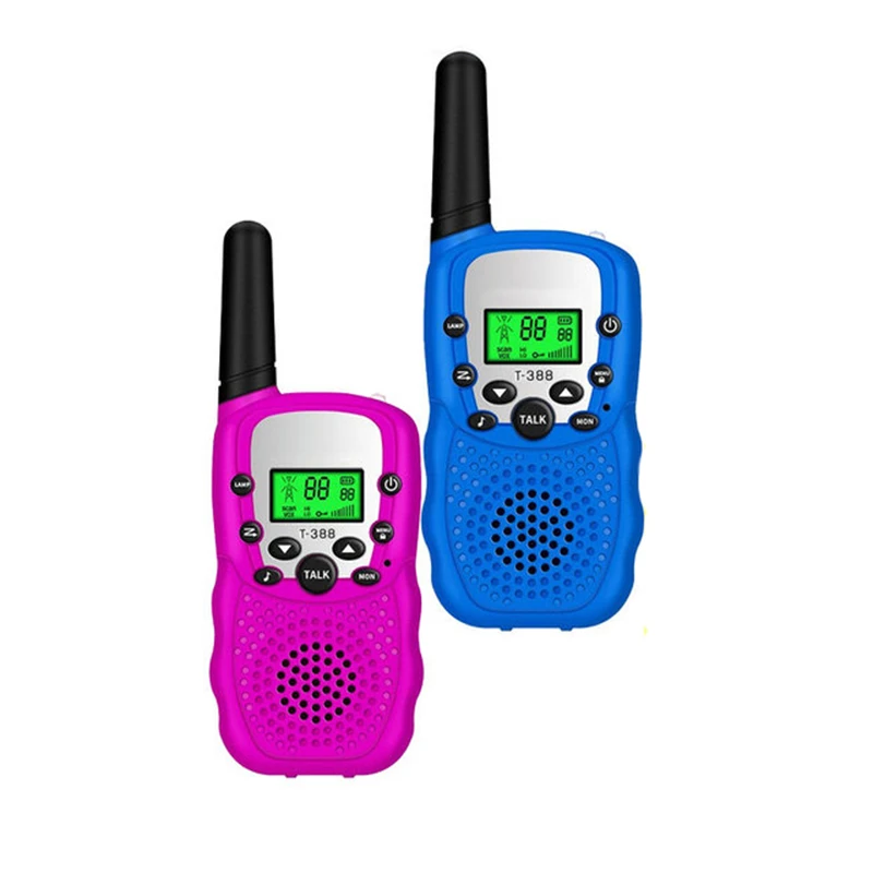 Walkie Talkie Anak-anak 2 Buah Transceiver Genggam Celular Interkom Radio Ponsel Sorot Mainan Mini 6KM Hadiah Walkie Talkie Anak Laki-laki Perempuan